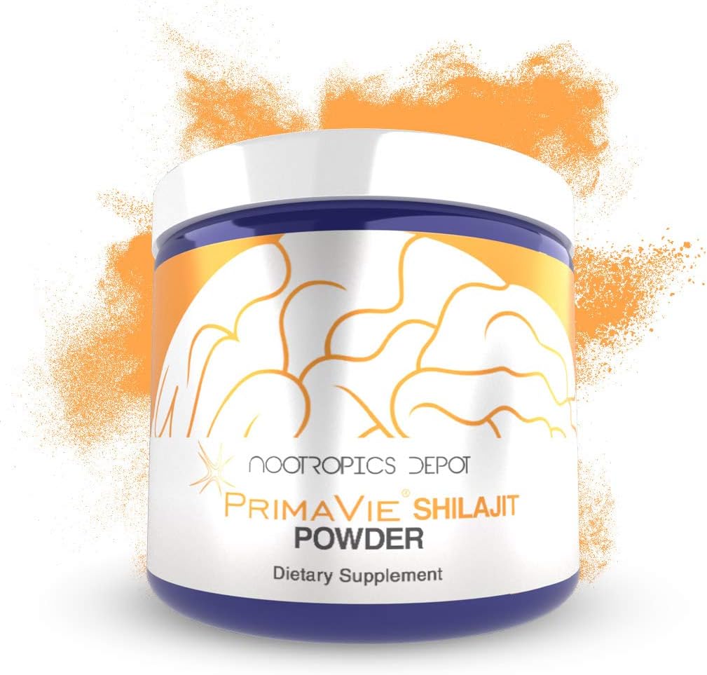 Nootropics Depot PrimaVie Shilajit Powder 60 Grammi | Estratto purificato | Ayurveda Supplemento | Supporta la funzione mitocondriale + Migliora la resistenza