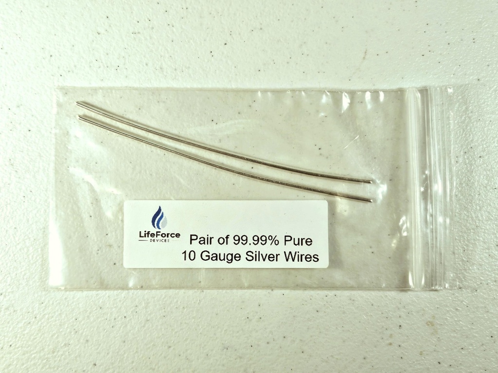 Pure Silver Generator Wires – 9999 Silver Electrodes – Pre-Cut 6-Inch 10 Gauge Wires – Misura i generatori LifeForce