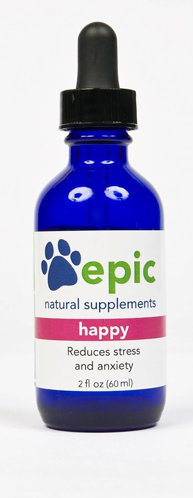 Felice - Tutto il liquido naturale Spray Supplemento - Eases Separation Anxiety, Aiuta con Vet Visite, Viaggi, Grooming, Perdita di un amico (Dropper 2 oz)