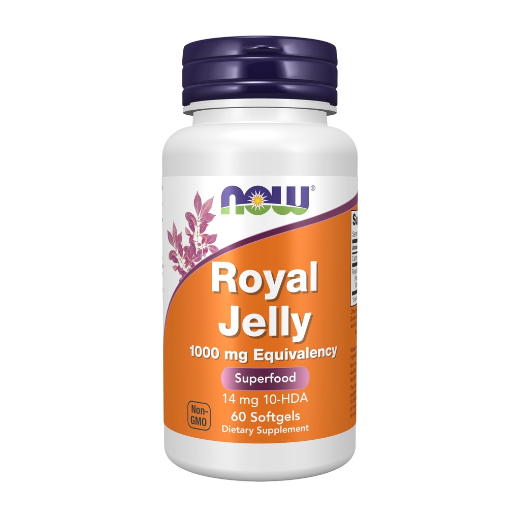 NOW Foods Supplements, Royal Jelly 1000 mg con 10-HDA (acido idrossi-D-decenoico), 60 Softgels