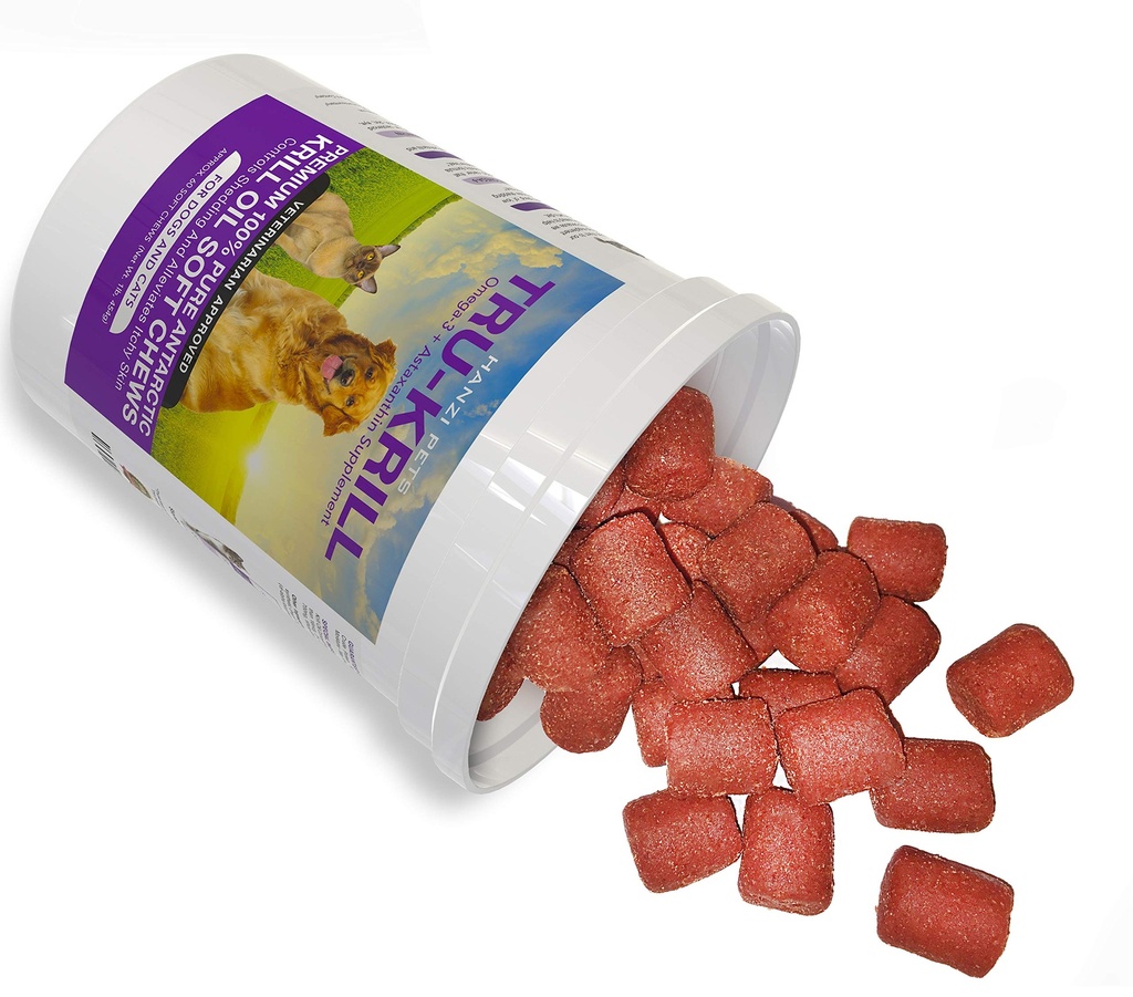 #1 Premium Antarctic Krill Oil Soft Chews for Dogs | Rich in Omega 3 | Astaxanthin | Vitamina E | per pelle e cappotto | Basso allergeni | Calorie bassa | Certificato cGMP | Made in USA | 60 Savory Soft Chews