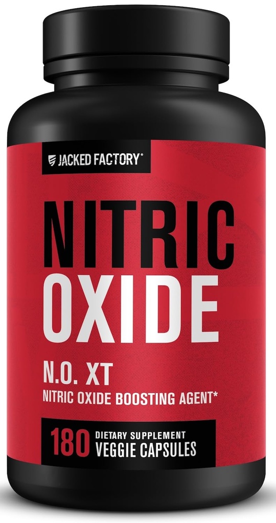 Jacked Factory N.O. XT Nitric Oxide integratori per gli uomini w/Nitrosigine L Arginina L Citrulline Supplemento per pompe muscolari e vascolarità - Pre Workout Nitric Oxide Booster & Muscle Builder - 180 caps
