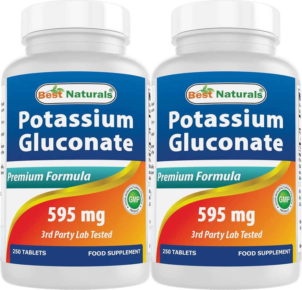 Migliore Naturals Potassium Gluconate 595 mg 250 compresse (250 conteggio (confezione di 2))