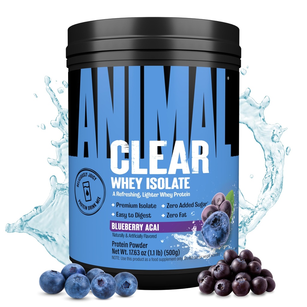 Polvere di proteine isolate di siero chiaro - Facile da digerire e mescolare, 5g BCAA, Deliciously Juicy, rinfrescante in qualsiasi momento bere per gli uomini e le donne, Acai di mirtillo 500g (20 Serve)