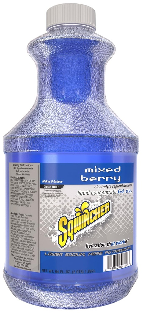 Sqwincher 030320-MB Concentrato liquido, 5 Gallon Rendimento, Blu, Standard (Pacchetto di 6)