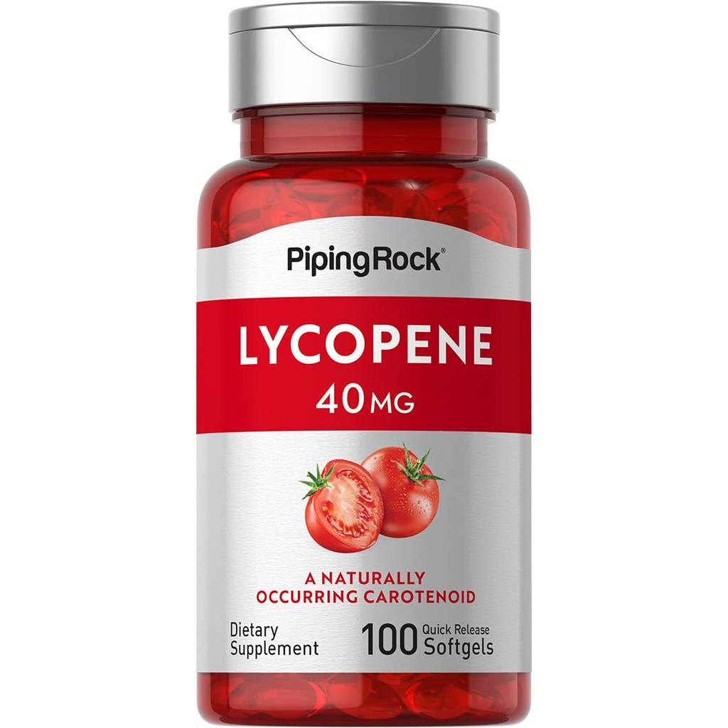 Piping Rock Lycopene Supplemento | 40mg | 100 Softgels | Carotenoids | Non OGM, Gluten Free