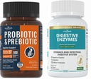 Total Gut Health Boost Bundle: Enzimi digestivi + 100 miliardi di probiotici per gli uomini e le donne – Bloating, Digestive Relief & Immune Support