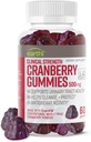 Cranberry Gummies 500mg - Urinary Tract Support Health for Women & Men - Antiossidante Superfood per pulire e proteggere - Cran d'Or Cranberry Powder Supplement (60 Gummies)