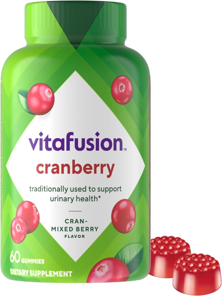 Vitafusion Cranberry Gummies per le donne, 500mg Cranberry Juice Concentrate per Serving, 60ct