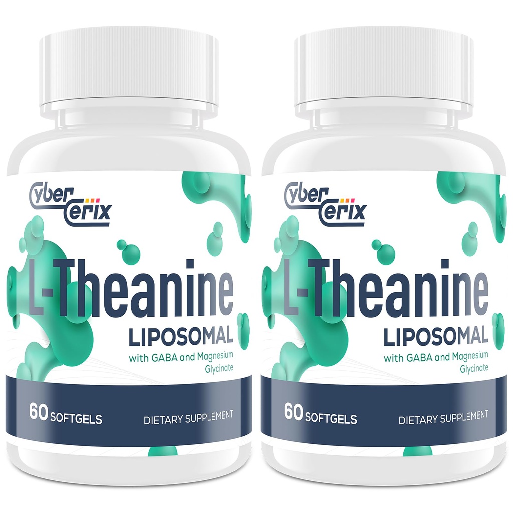 Liposomal L-teanina 500mg, complesso con GABA 200mg & Magnesium 100mg, supplemento di resistenza extra per calma, relax & messa a fuoco, senza glutine - 120 capsule