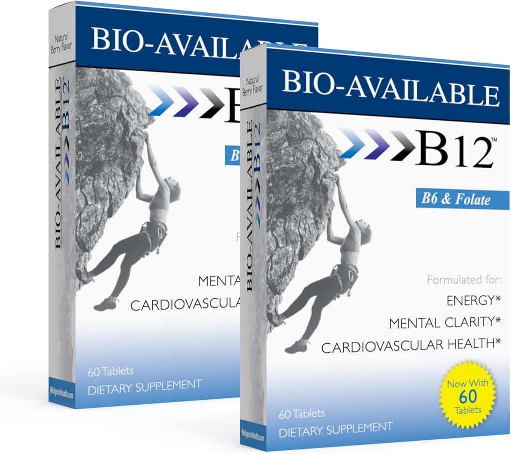 Wellgenix Bio Disponibile Sublingual B12-60ct (2 Pack) - Daily Multivitamins Focus Support Formula w/Vitamins C, B6, B12, Folate & Biotin -Energy & Diet Supplemento per Immune & Salute complessiva