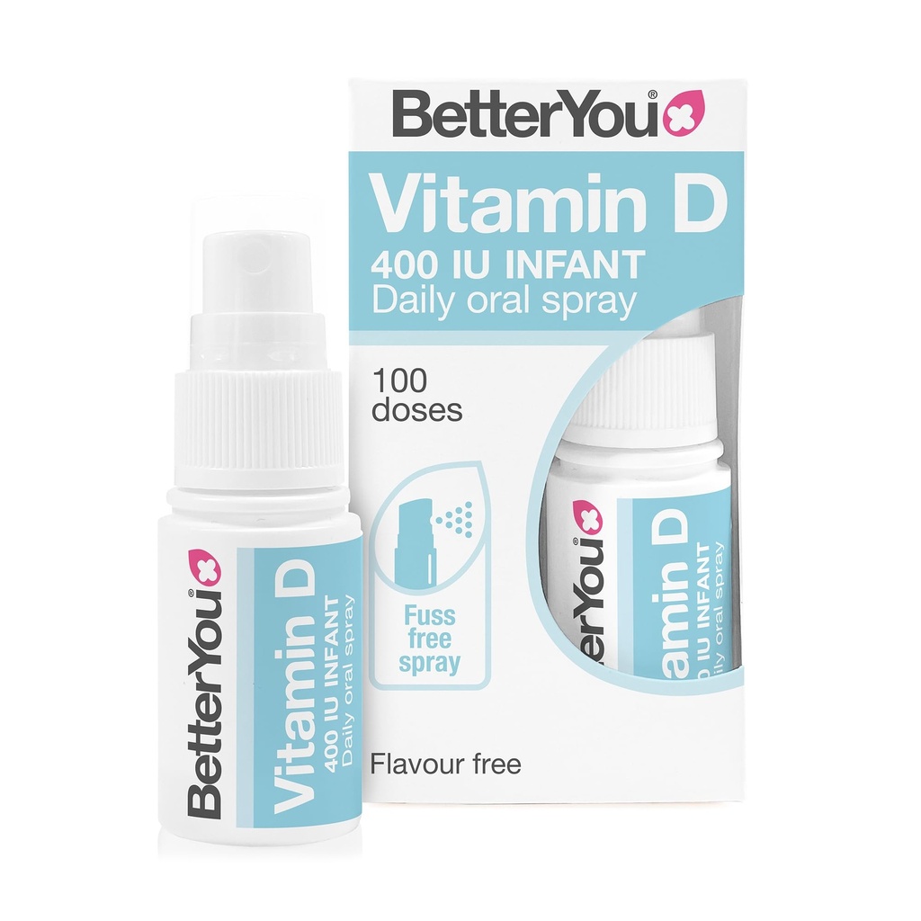 BetterYou D400 Infant Vitamin D Oral Spray - Convenient Alternative for Tablets - Specially Formulated for Children Under 3 Years - Simple and Pure Formulation - Vital for Kids Development - 0.5 oz