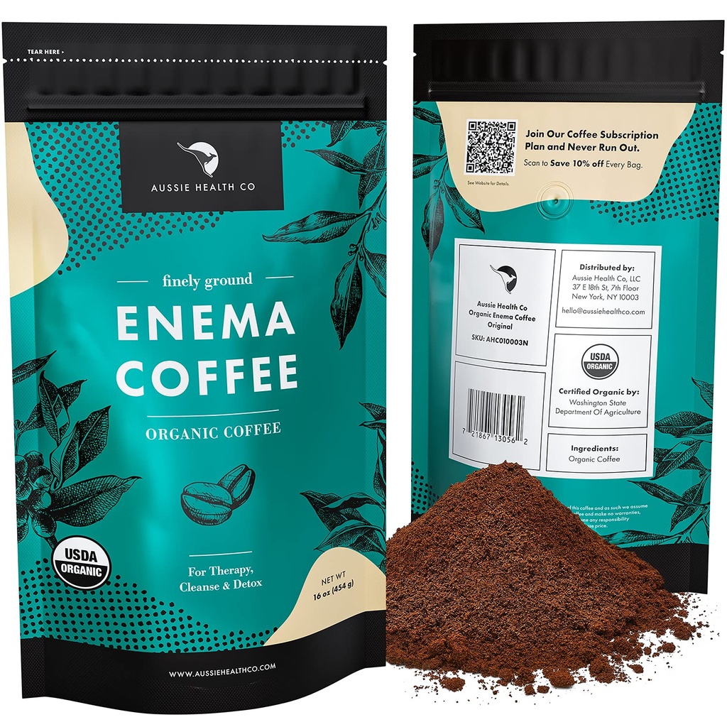Aussie Health Co Enema Caffè – Caffè biologico – 419° Roasted, Caffè macinato, Cleanse e Detoxify, Made in USA – 1 lb Bag