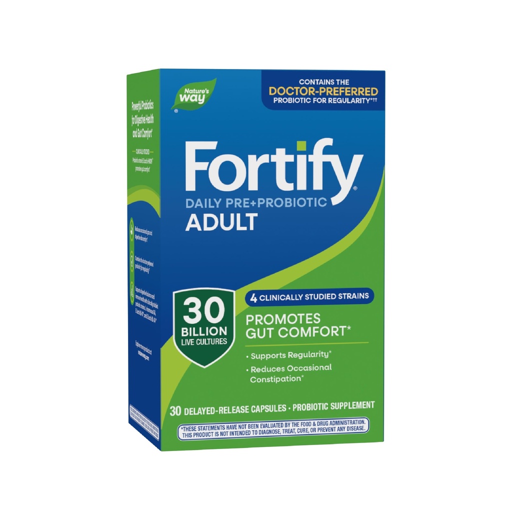 Via Natura Fortificare Daily Pre+Probiotico Adulto 30 Miliardi, Probiotici per Immune e Digestive Health Support*, 30 Milioni di culture dal vivo, 30 Capsule