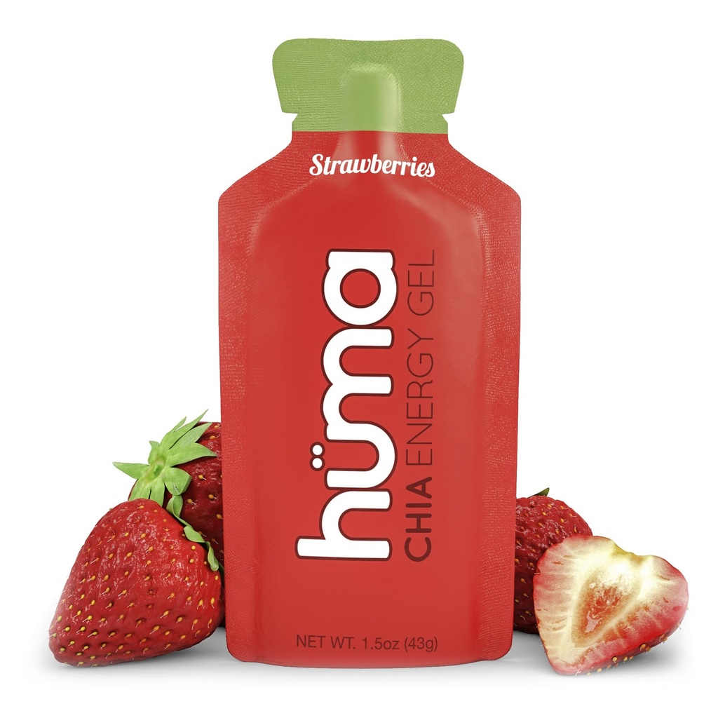 Gel di energia di Huma Chia, Fragole, 12 Gel - Nutrizione sportiva Premier per l'esercizio di resistenza