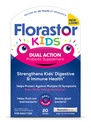 Florastor Kids Doppio Azione Probiotico Supplemento, Rafforza la salute digestiva e immunitaria dei bambini, 20 Bastoncini di polvere facili da miscelare, Imballaggio Vary May
