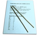 Cavo di Generatore d'Argento Colloidale Garantito 99,99% Pure - Set di (2) 4" Rod Electrode 12-Gauge (0.08 in. / 2.06 mm) con Certificato di Compliance/Completa Analisi Chimica di Composizione Lega