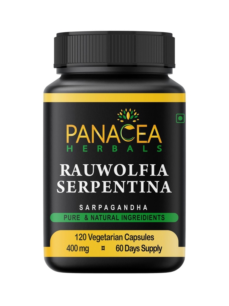 Panacea Herbals Rauwolfia Serpentina Capsule (120 Count 400mg Veg Caps) Sarpagandha Vati, Indian Snakeroot Supplemento