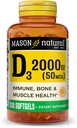 MASON Vitamina NATURAL D3 2.000 IU Ultra Forza, Supporta Densità Bone, Forza & Salute Immune, 300 Softgels