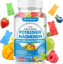 Softbear Potassium Gummies per adulti, Alto assorbimento Potassio Magnesio Supplemento con vitamina B6 CoQ10 per Gambe &amp; Muscolo Salute Vegan senza zucchero Frutta mista Gummies 60