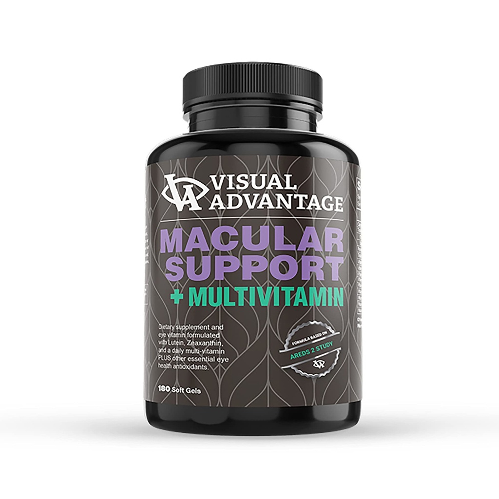 Lunovus Macular Support Plus Multivitamin Basato su AREDS 2 Study - Vitamine Occhiali per Supporto Maculare - Supplemento minerale con Luteina e Zeaxanthin - 180 Gel Morbidi