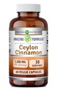 Incredibile Formulas Ceylon Cinnamon 1200 Mg Supplemento | Capsule Vegetariani | Non OGM | Gluten-Free | Made in USA (1 Pack | 60 Count)