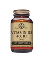 Solgar Vitamin D3 (Cholecalciferol) 10 MCG (400 UI), 100 Softgels - Aiuta a mantenere le ossa e i denti - Supporto di sistema immunitario - Non OGM, Senza glutine, Latticini Free - 100 Serve