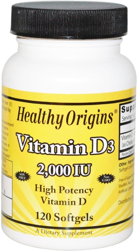 Vitamina D3 Softgels, 120 Conte