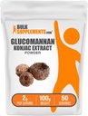 BulkSupplements.com Polvere di Glucomannan - da polvere di estratto di radice di Konjac, integratori di Glucomannan - senza glutine, 2g per porzione, 100g (3,5 oz) (pacchetto di 1)