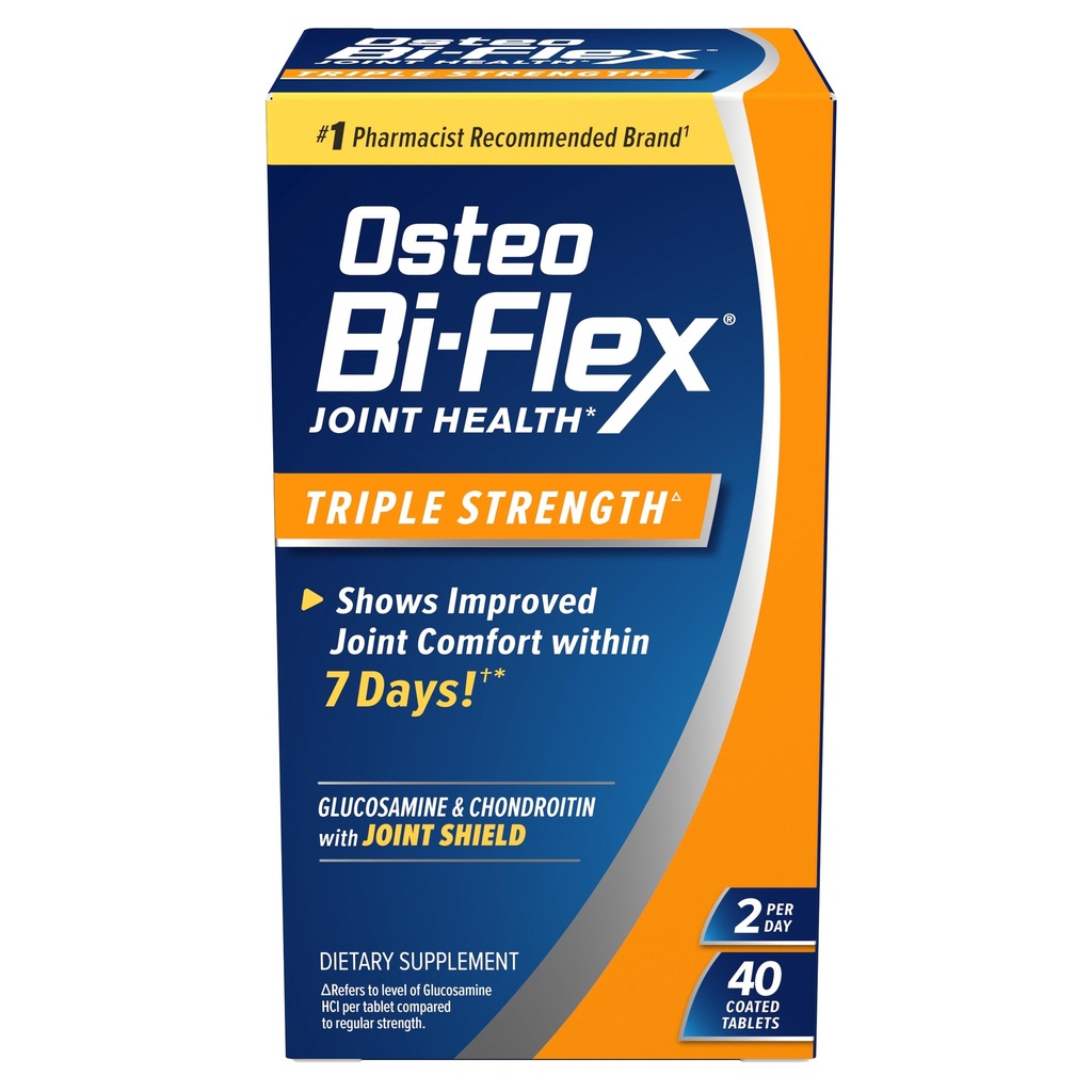 Osteo Bi-Flex Triple Strength(5), Glucosamine Chondroitin con vitamina C Joint Health Supplement, Compresse rivestite, 40 Conte