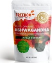 Estratto di radice di Ashwagandha organico dall'India - un potente adaptogen & Premium Feel buon integratore di vitamina Veda per la crescita e l'altezza dei capelli - Vegan e Gluten Free - 8oz