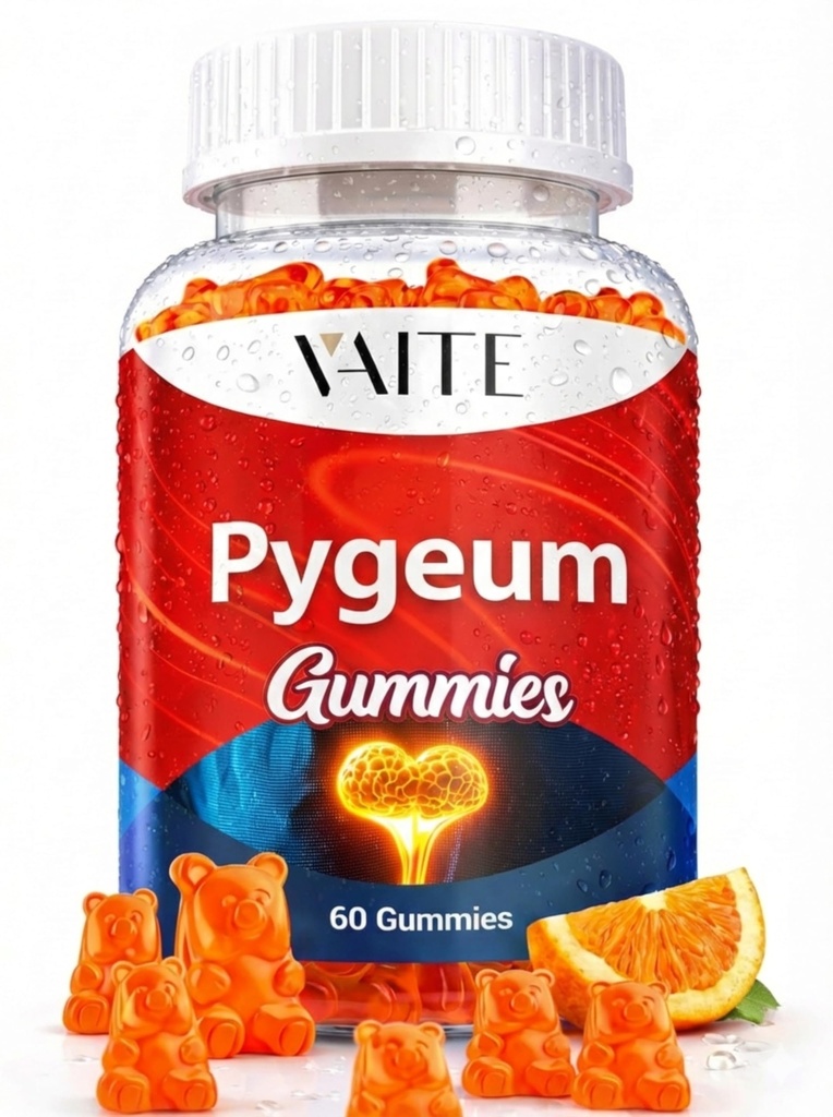 Pygeum Supplement Gummies 500mg - Vegan Chewables with Africanum Bark Extract, Integratori basati sulle piante per Maschio, Non-GMO Gluten-Free, Sugar-Free, Gelatin-Free, 60 Chews Gummy