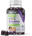 Viteey Sambucus Elderberry Gummies for Kids - Sugar Free - Integratori di Supporto Immune con Vitamina C & Zinc, [3-1 Booster Immune] Vegan, Gelatin Free, Gluten Free - Tasty Chewable Berry Aromaed