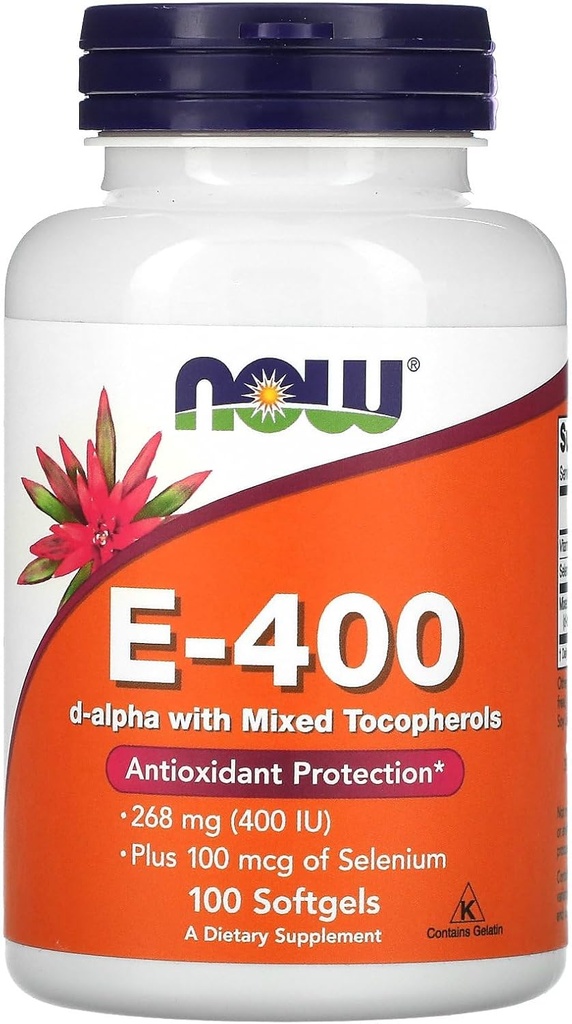 Ora Foods E-400 D-Alpha con Tocoferoli Misti, 268 mg (400 IU), 100 Softgels