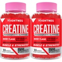 Creatina Monoidrato Gummies per Uomini e Donne - Creatina Pre-Workout Gummies con Taurina & Vitamina B6 B12 per la massima resistenza, Muscolo, Energia, Endurance & Focus, Organic, Vegan - 120 Conte
