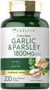 Carlyle Odorless Aglio & Parsley 1800mg | 200 Softgels | Non OGM, Gluten Free Supplement