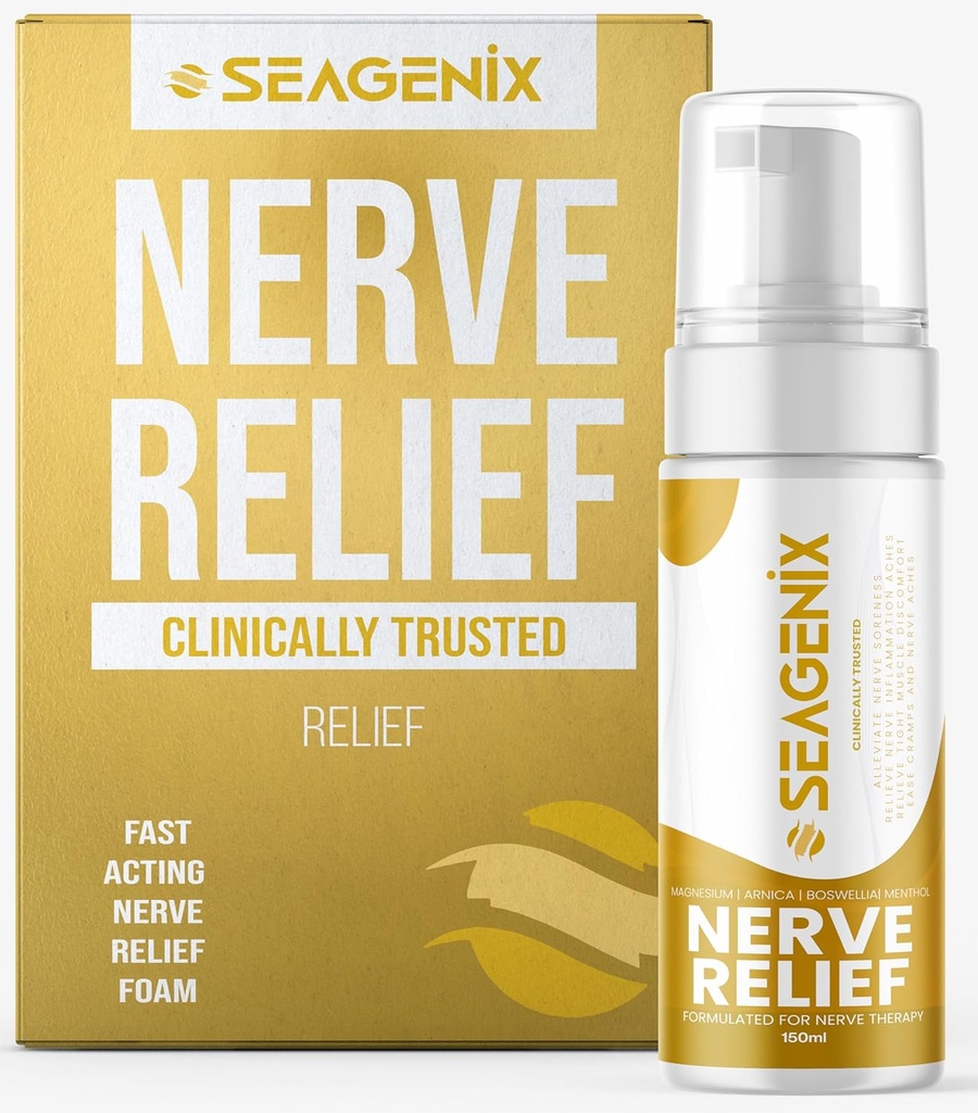 Schiuma del muscolo di Nerve Relief - Nerve Spray Magnesium - Arnica - Boswellia - Menthol Formula - Nerve and Muscle Relief – Velocemente agisce con Magnesium Sulfate - 150 ml - 1 Conte