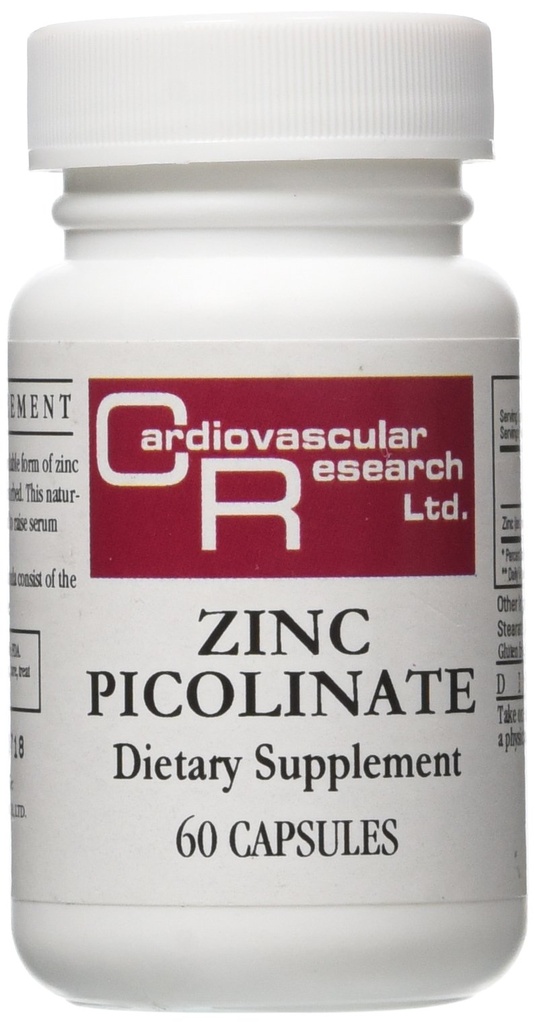 Ricerca cardiovascolare Zinc Picolinate Capsule, 60 Conte