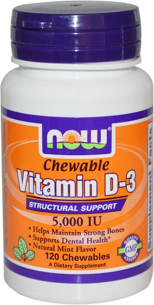 Ora Cibi Vitamina D-3, 5000 UI, Mint aroma120 Chewables