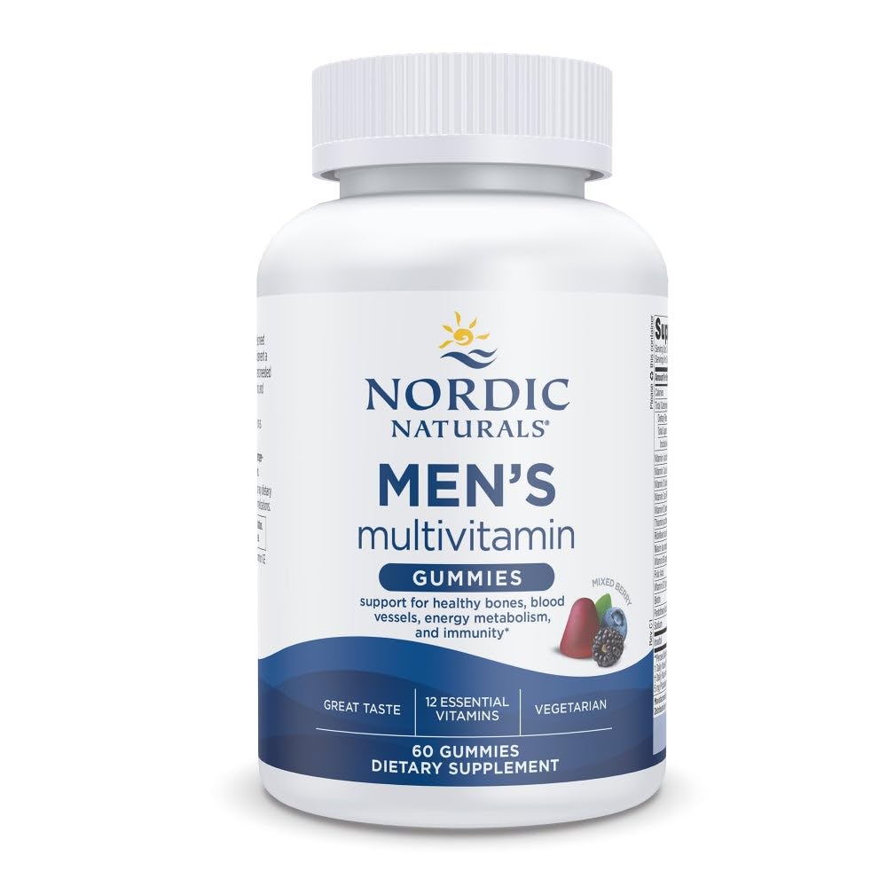 Gummie Multivitamina Uomo, Bacca Mista - 60 Gummies - Supporto per Bones Sani, Vessilli Sangue, Energia e Immunità - Non OGM, Vegetariano - 30 Serve