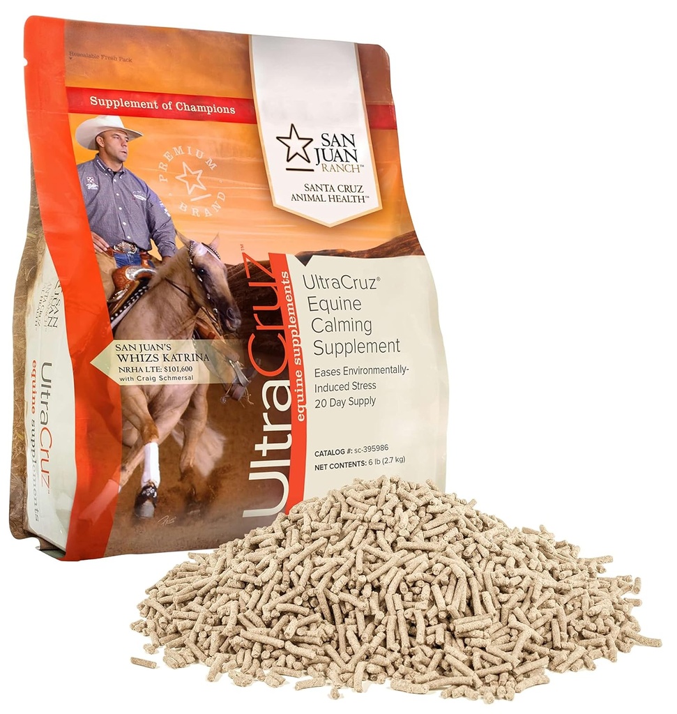 UltraCruz - sc-395986 Equine Supplemento calmante per cavalli, 6 lb, Pellet (20 giorni di alimentazione)