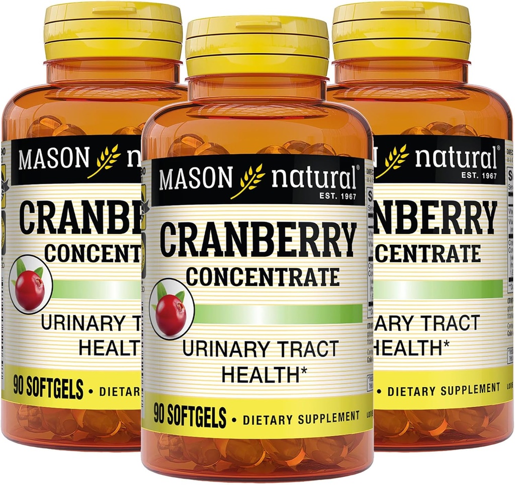 MASON Cranberry NATURAL 12:1 Concentrato con vitamina C & E, Supporta Immune & Urinary Health, 90 capsule, Confezione da 3