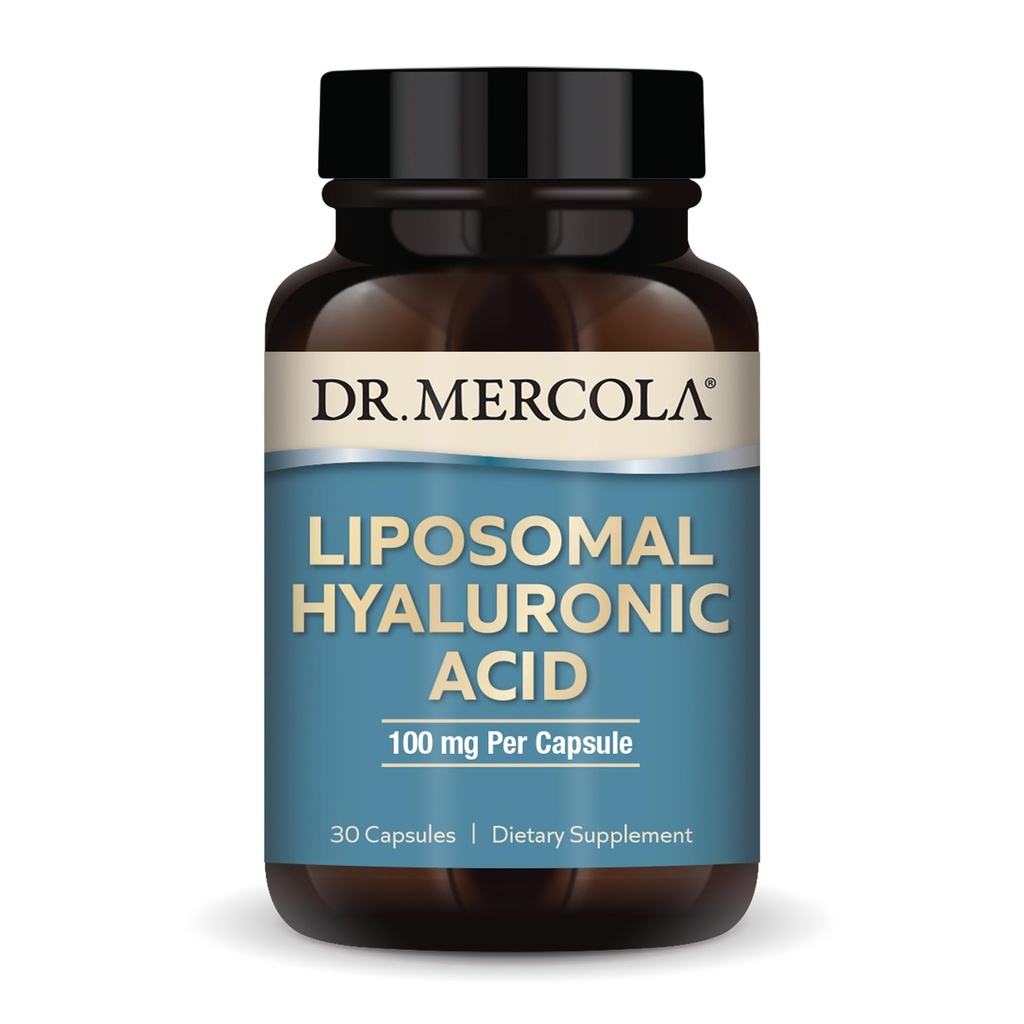 Dr. Mercola Acido Ialuronico Liposomico, 30 Serve (30 capsule), 100 mg Per capsula, Integratore alimentare, Promuove aspetto della pelle, Non-OGM