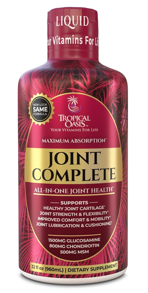 Joint Complete Premium- Liquid Joint Supplement w/Glucosamine, Chondroitin, MSM, Acido Ialuronico – per Bone, Joint Health - 96% Max Absorption– 32oz, 32 serv