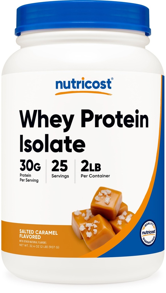 Isolato di proteine del siero di Nutricost (Carmel salato) 2LBS
