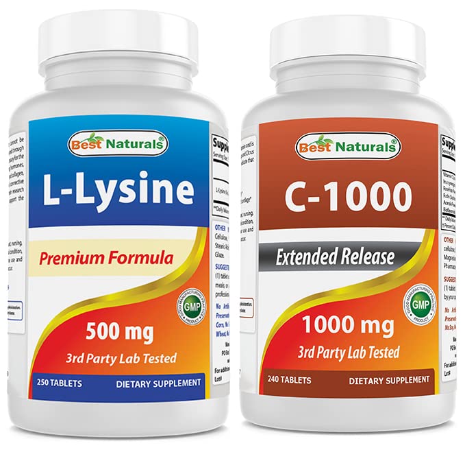 Best Naturals L-Lysine 500 mg & Vitamina C 1000 mg