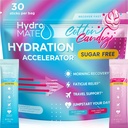 HydroMATE Electrolytes Powder No Sugar Cotton Candy - 30 Count Instant Hydration Packets with Vitamin C to Boost Energy - Elettroliti senza zucchero per sostenere l'idratazione su Keto Diet & Party Recovery