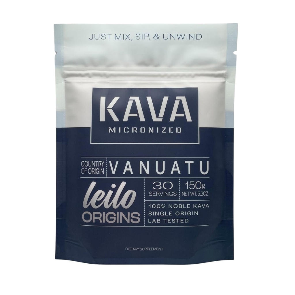 Leilo Instant Mix Micronized Kava Powder | from Vanuatu | Just Mix & Serve to Support Stress and Promote Relax (150 Grammi | 30 Serve)