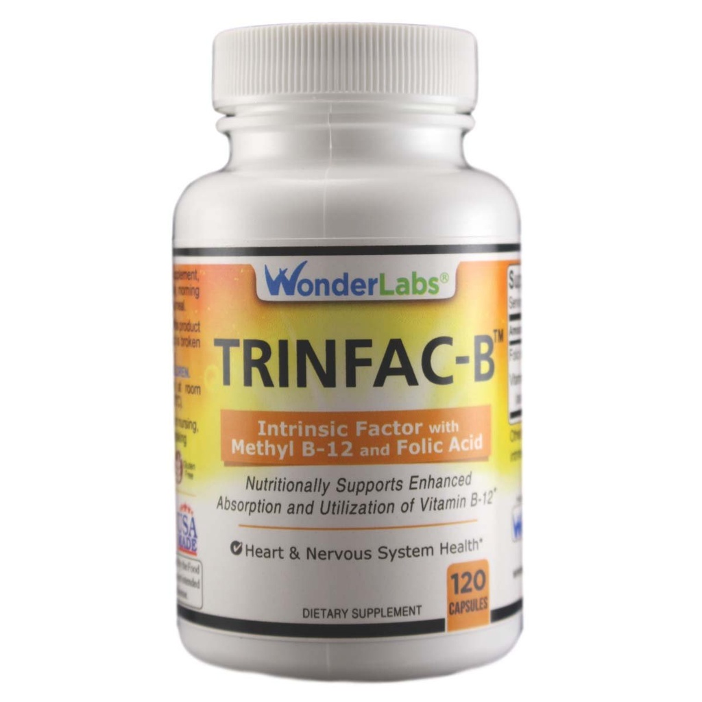 Wonder Laboratories Fattore Intrinseco con Acido Folico e Vitamina B-12 1000mcg - 120 capsule