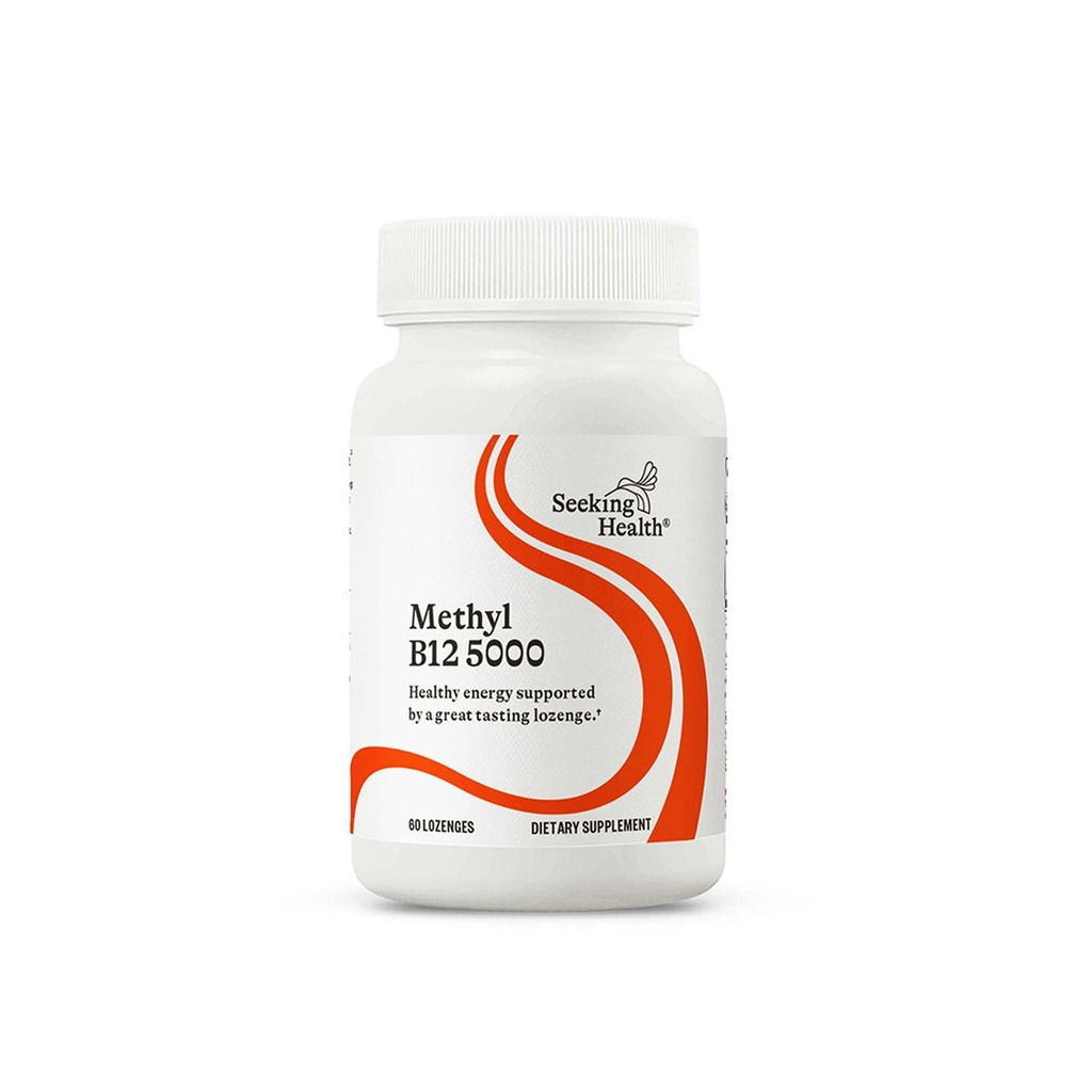 Ricerca di salute Methyl B12 5000, 5000 mcg B12 come Adenosylcobalamin e Methylcobalamin, Potent Formula Supports Metabolismo sano, metilazione, salute cognitiva, vegan e vegetariano (60 lozenges)*
